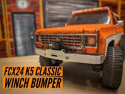 FMS FCX24 K5 Classic Winch Bumper With Faux Winch & Mount Complete Kit • $13.99