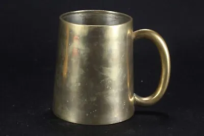 Vintage Heavy Brass Mug Tankard Marked Korea Nickle Lined 4 1/8  • $29.95