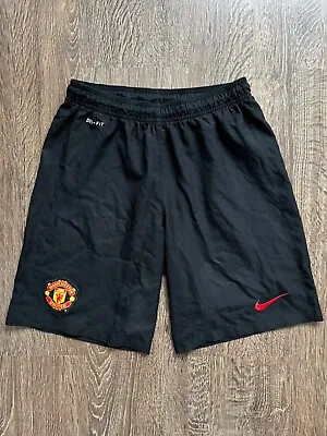 MANCHESTER UNITED AWAY 2014 - 2015 FOOTBALL SOCCER SHORTS NIKE Sz. M • $26.99