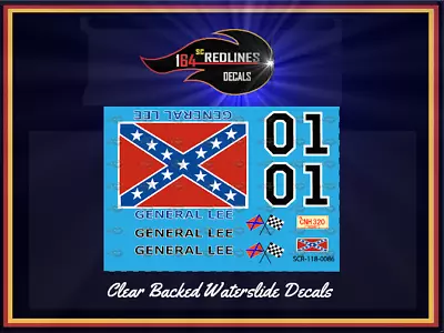 1/18 'General Lee' Decal Set SCR-118-0086 • $10