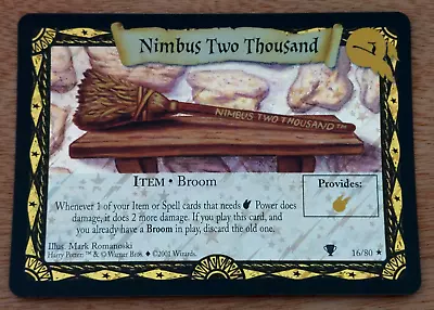 NIMBUS TWO THOUSAND HoloFoil Harry Potter TCG / CCG Single Card RARE NM/Mint • $10