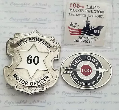 LAPD Los Angeles Police Department Motors 100th Anniv.  SET Only One  2.5 X 3   • $57