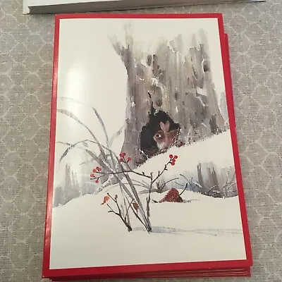 Vintage MARIAN HEATH Christmas Cards W/ Env. - Bunny In Snow Set Of 10 • $12.50