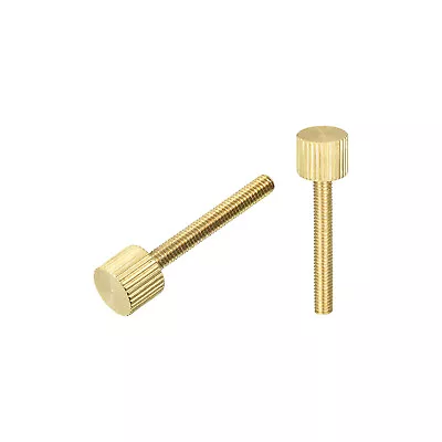 Knurled Thumb Screws M4x30mm Flat Brass Bolts Grip Knobs Fasteners 2Pcs • $9.28