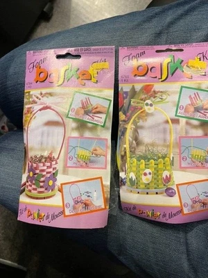 $5 • Buy Lot Of 2 New Fibre Craft Easter Spring Kid's Small Foam Basket Kits