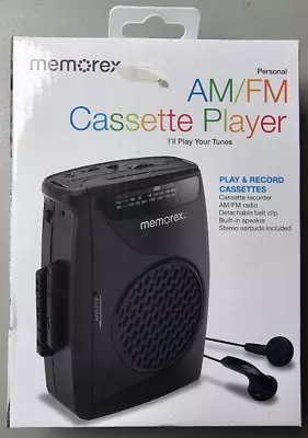 Memorex Portable AM/FM Cassette Player W/ Earbuds MCA330B NEW • $24.61