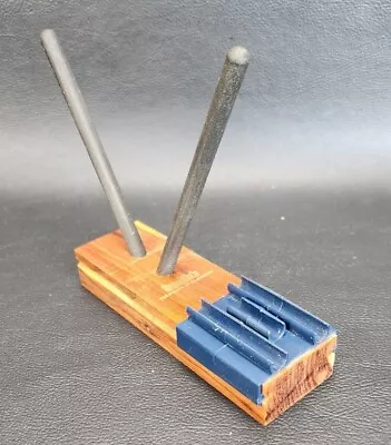 Vintage Smith's Knife Sharpener Sharpening Honing Sticks Rods Cedar Wood Base • $12.99