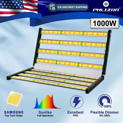 Phlizon FD8000 1000W LED Grow Light Bar Full Spectrum W/LM301B Indoor Grow 6X6FT • $459.79