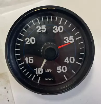 VDO Black 3.5  Round 10-50 MPH SpeedoMeter Gauge - Vintage • $44.95