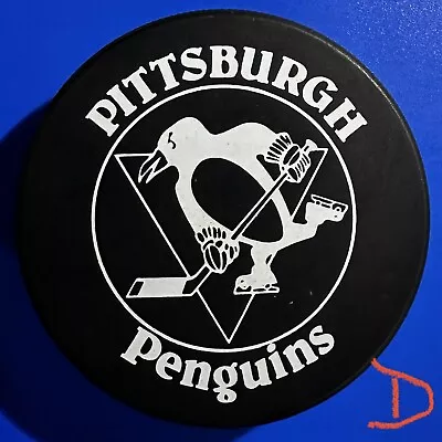 Scarce Vintage Pittsburgh Penguins Logo Souvenir Puck • $12.95