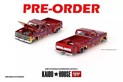 (Pre-order) Mini GT X Kaido House 1/64 Chevrolet Silverado Dually On Fire V1 • $21.87