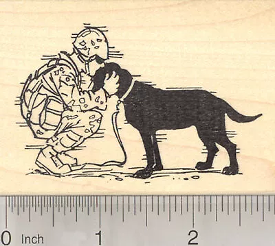 Military Dog Rubber Stamp Soldier Returns Home K23516 WM • $21