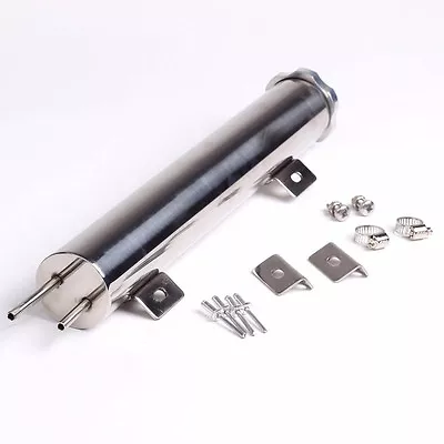 2  X 10  Polished Stainless Steel 14 OZ Radiator Coolant Overflow Puke Tank • $19.99