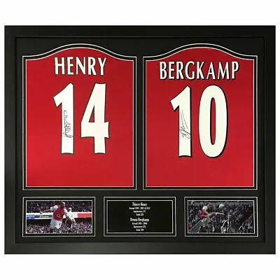 £611.85 • Buy Framed Arsenal Football Shirts Thierry Henry & Dennis Bergkamp Signed