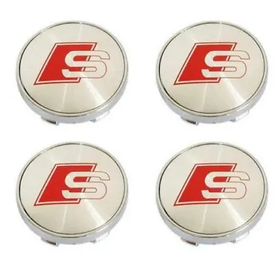 4pcs For Audi S Line Wheel Center Caps 60mm Hubcaps Rim Caps Emblems Silver • $75.23