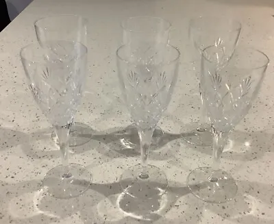 Edinburgh Crystal Wine Glasses 6  - 8” X 3” ED142? • £9.99