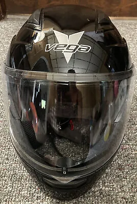VEGA Full Face MOTORCYCLE HELMET DOT Black Size Large • $69.99