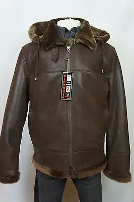 New B3 Men 100% Sheepskin Shearling Leather Bomber Aviator Flight Jacket S-7XL • $499.25