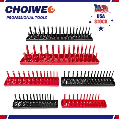 Socket Organizer Trays6Pcs SAE & Metric Storage For 1/4 3/8 1/2  Drive Holder • $26.95