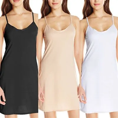 $16.31 • Buy V Neck Backless Solid Color Slip Under Dress Short Dress Sleeveless Sling Dress