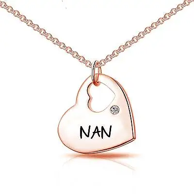 Rose Gold Nan Heart Necklace Created With Zircondia® Crystals • £9.99