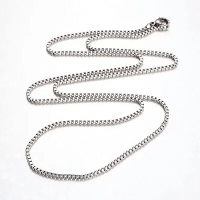  316 Stainless Steel Venetian Box Chain 2mm 18  24  27  Necklace UK • £3.49