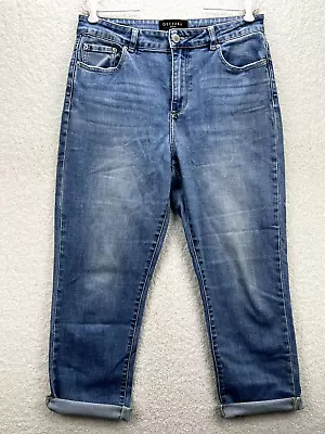 Decjuba Denim Womens Jeans Size 14 Blue Faded Cropped High Rise Ladies • $35