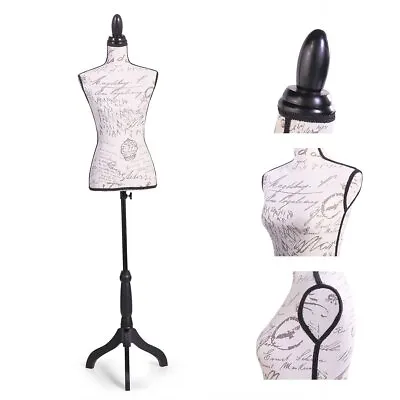 $59.99 • Buy Female Mannequin Torso Dress Form Display W/ Black Tripod Stand Designer Pattern