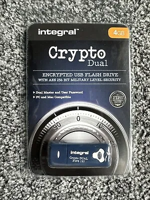 Integral Crypto Dual Encrypted USB Flash Drive - FIPS 197 Security Standard • £29.99