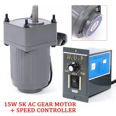 15W 5K Gear AC Motor Reduction Gearbox + Variable Speed Controller 110V 270~0RPM • $57.95