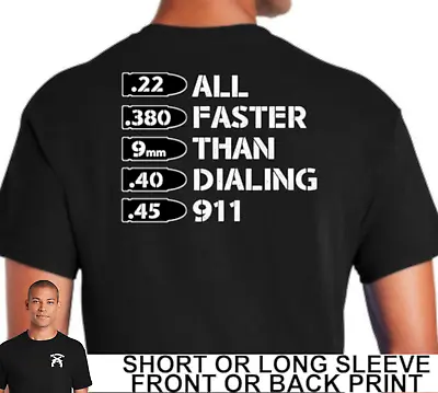 2nd Amendment Guns .22 .380 9mm .40 .45 All Faster Than Dialing 911 Mens T Shirt • $21.20