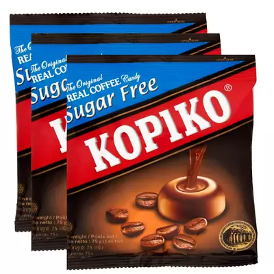 3x Kopiko Sugar Free Coffee Candy 75 G | FAST FREE SHIPPING NEW AU • $9.49