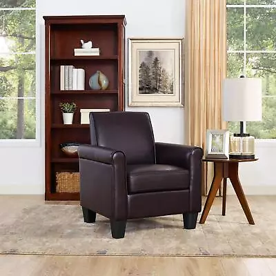 Modern Faux Leather Accent Chair Living Room Arm Chairs Comfy Single Sofa Chair • $128.99