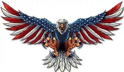 Bald Eagle Metal Art Eagle Metal Sign American Flag Wall Art...LARGE • $59.99