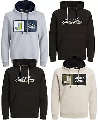 Jack Jones Mens Hoodie Gym Pullover Hoodie Casual Full Sleeve Hoodie • £14.99