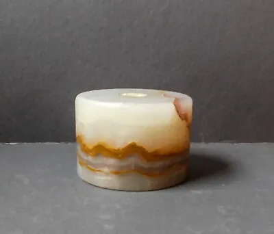 Vintage Lamp Part Marble Spacer Round 3 1/4  X 2 1/4  Tall • $5.99