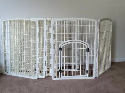 IRIS USA 8-Panel 34-inch Exercise Pet Playpen With Door White • $79.99