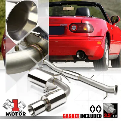 SS Catback Exhaust System 3.5  Beveled Tip Muffler For 90-97 Mazda Miata/MX5 NA • $176.79