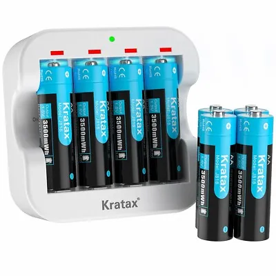 Kratax AA Batteries 1.5V Rechargeable AA Lithium Li-Ion Bateries 3500mWh LOT • $20.97