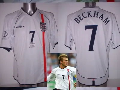 England Beckham Retro Shirt Jersey BNWT M L XL Football Trikot World Cup New Top • £64.99