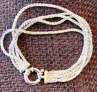 Vintage Multi Strand Bracelet 925 Sterling Silver 8  Spring Clasp Milor Italy • $54