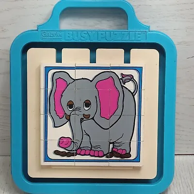 Vintage Elephant Gabriel Busy Puzzle Attached Sliding Rotating Pieces 1977 • $9.94