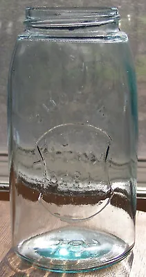 $9.95 • Buy  Reworked Hero Glass Works Mold  - Hourglass Emblem Reverse Ground Lip Fruit Jar