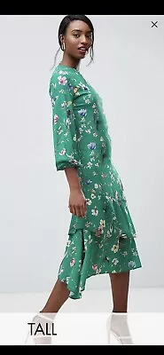 $20 • Buy ASOS Floral Green Maxi Dress Size 10