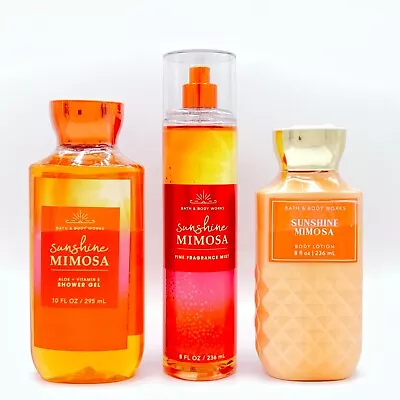 Bath & Body Works Sunshine Mimosa Shower Gel Mist & Lotion 3-Piece Bundle • $38.98