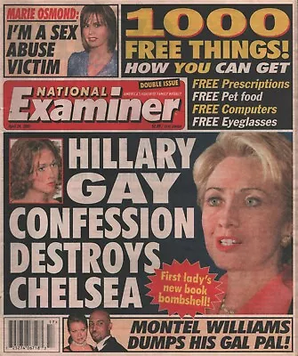 2001 April 24 National Examiner Hillary Chelsea Clinton Montel Marie Osmond • £12.70