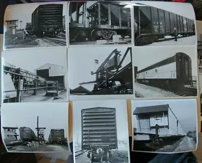 LOT OF 9 C&NW RAILROAD PICTURES PHOTOS BLACK WHITE CHICAGO NORTHWEST 8x10 • $40.50