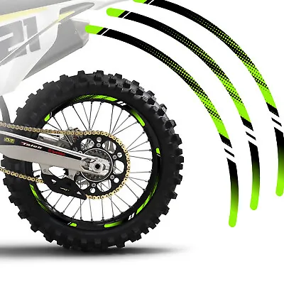 $34.83 • Buy Green 21 In. 19  Dirt Bike Decal Rim Sticker D01 For Kawasaki KX250F 18 19 20 21