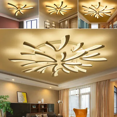 Aluminum LED Ceiling Light Chandelier Fixture Lamp Dimmable With Remote Control • £40.99