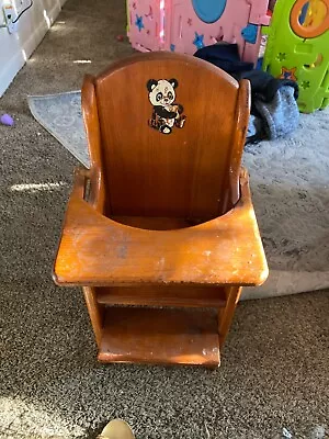 Vintage Victorian Style Solid Cherry Wood Child Highchair From The 1920s  • $40